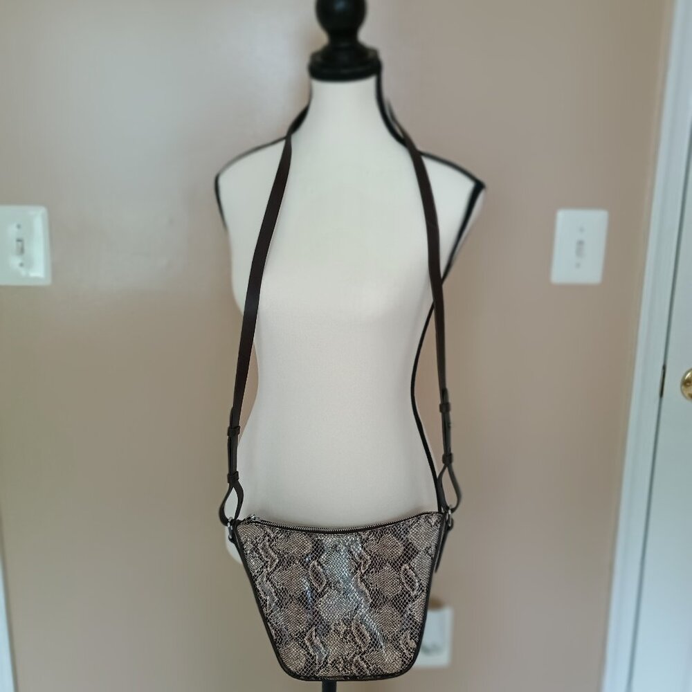 RADLEY LONDON LEATHER SNAKESKIN CROSSBODY BAG-BROWN, TAN, CREAM COLOR-BRAND NEW